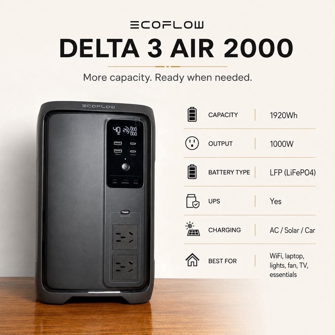 EcoFlow DELTA 3 2000 Air | Brightday Energy